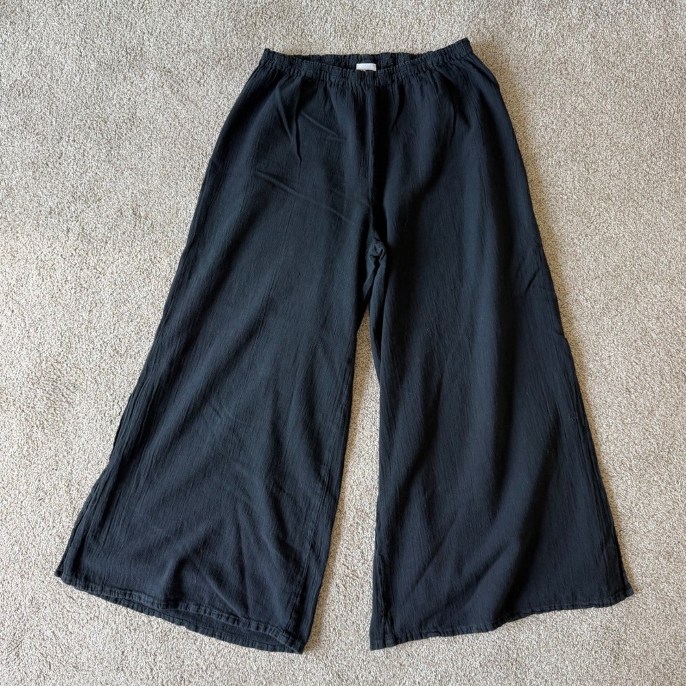 Oh My Gauze  100% Cotton Pull On Cropped Wide Leg Pants Size 1 Casual Coastal